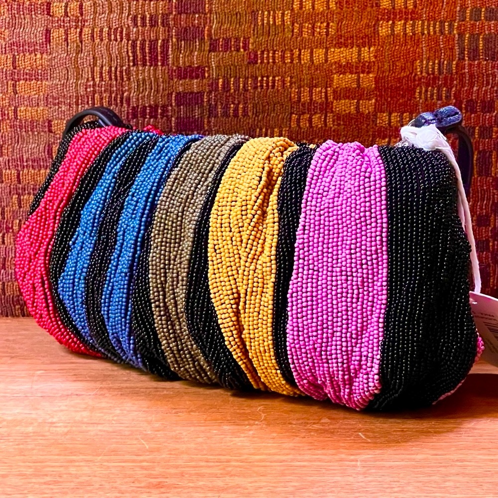πΊπHPππΊ NWT Staud Beaded Bean Bag Mosaic Stripe - Picture 10 of 16